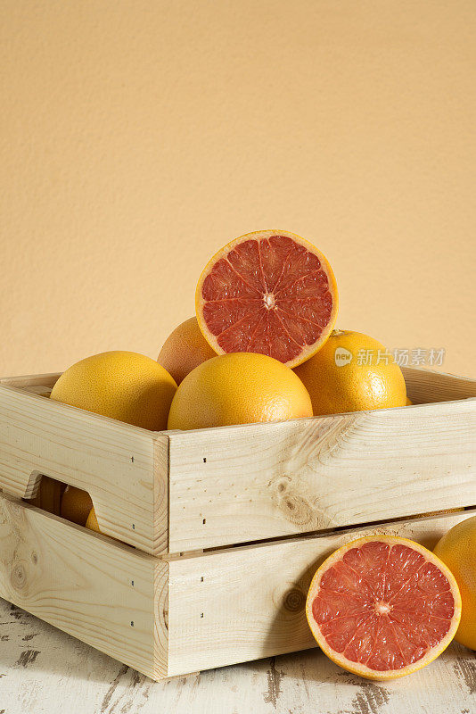 Fresh ruby red grapefruit